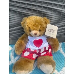 Unlimited Bear Hugs Teddy Bear Plush Heart Shirt Red Heart Shorts NWT Brown